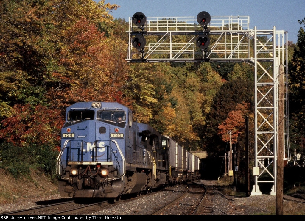 CR's intermodal TV-10 is headed east on this autumn day at LEHL MP 64